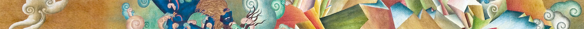 tapestry depicting flying yogi